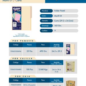 Folder tamaño Carta  DIEM MF01C100 Crema