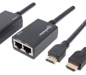 Extensor HDMI MANHATTAN 207386 Negro