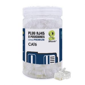 Plugs de Red RJ45, CAT6 Bote 100 Pzs BROBOTIX 263861 Transparente