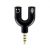 Adaptador Stereo 3.5 mm Macho a Dual 3.5 mm H BROBOTIX 181802-2 Negro