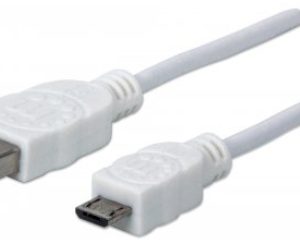 Cable USB a Micro B MANHATTAN 323987 Color blanco