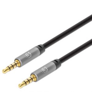 Cable Auxiliar de Audio Estéreo de 3.5 mm MANHATTAN 355995 Plata