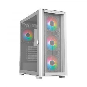 Gabinete Gaming Balam Rush Carbono Twin Mate BR-938808 Blanco
