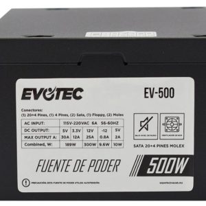 Fuente de Poder EVOTEC EV-500 Negro