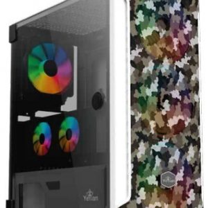 GABINETE  HOLLOW 2500 ATX,C/T 3VEN ARGB/MESH/ Yeyian  YGH-49704 Negro