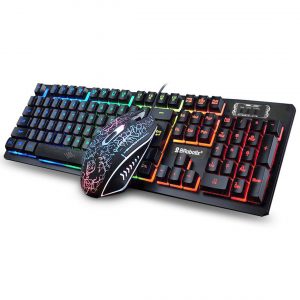 Teclado y Mouse USB RGB Negro BROBOTIX 458977 Negro