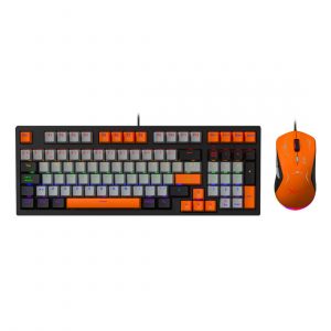 Kits de Teclado y Mouse Gaming Xzeal XZPKT1NG Naranja, Gris