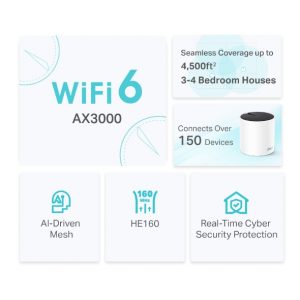 Kit Sistema MESH Wifi 6 TP-LINK AX3000 Deco X55 (2-pack) 3
