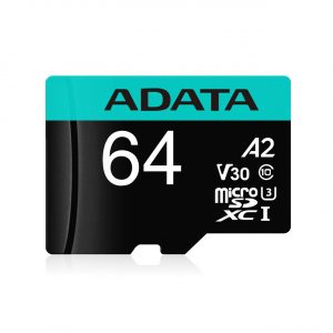 Micro Secure Digital Premier A2  ADATA UHS-I 64GB AUSDX64GUI3V30SA2-RA1 64 GB