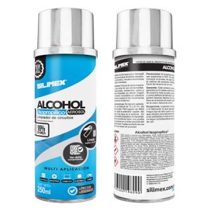 Alcohol Isopropílico SILIMEX Aerosol 250 ml = 280 gr ISOPROPILICO250 ml Azul